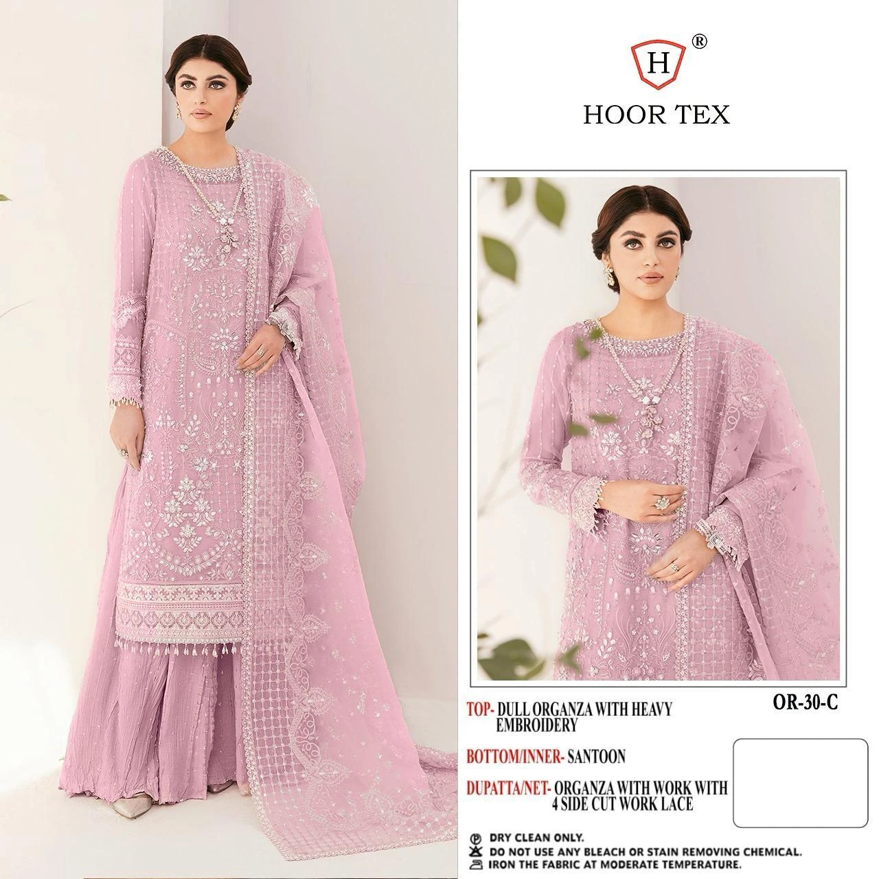 Hoor Tex Or-30,A To D Heavy Organza Wholesale Pakistani Salwar Suit Catalog — Wholesale Pakistani Suits, MPA wholesale from Surat - Gallery Image 8